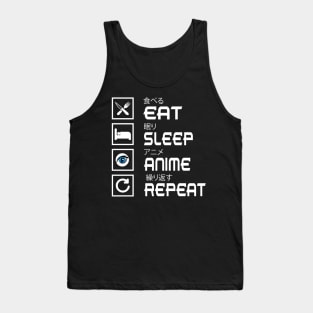 Eat Sleep Anime Repeat Tank Top